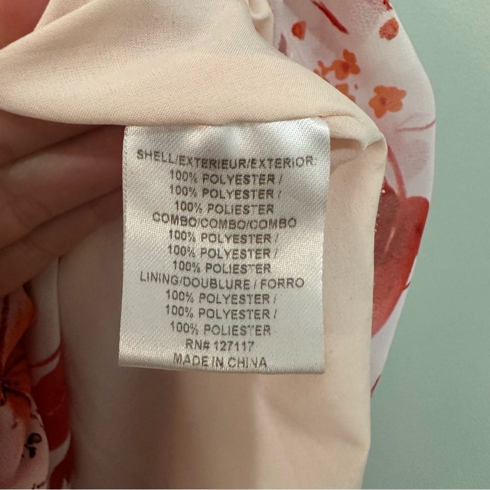 Badgley Mischka Tiered Ruffle Floral Dress Pink Mini Size 10 RTR Designer - Picture 9 of 14